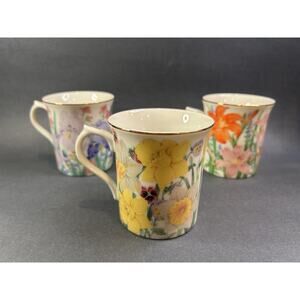 LENOX Flower Blossom Cup Mug Coffee Tea Suzanne Clee 1995 Iris Daffodil Day Lily